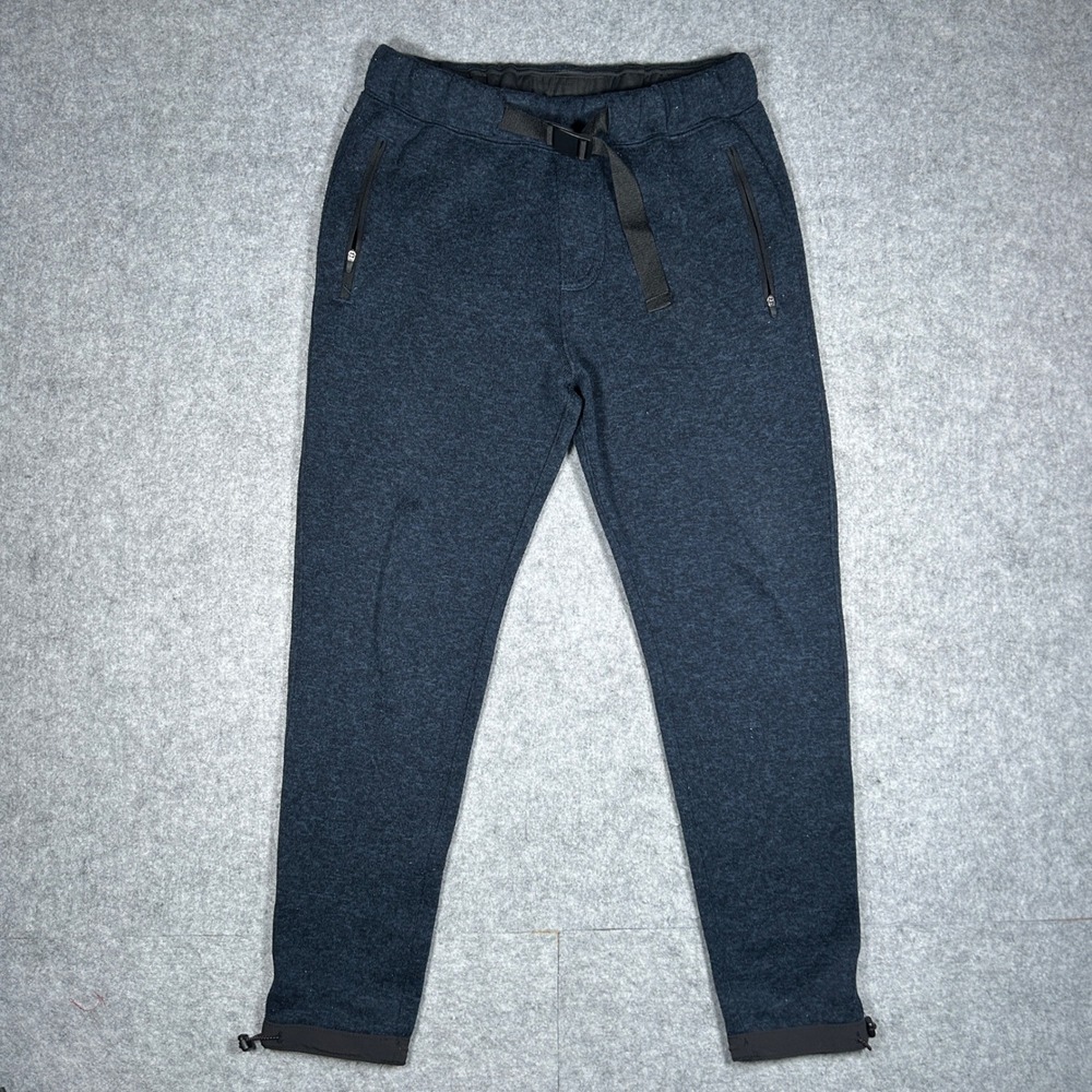 Abercrombie & Fitch Joggers Mens Small Navy Blue Fleece Lined Belted Gorpcore